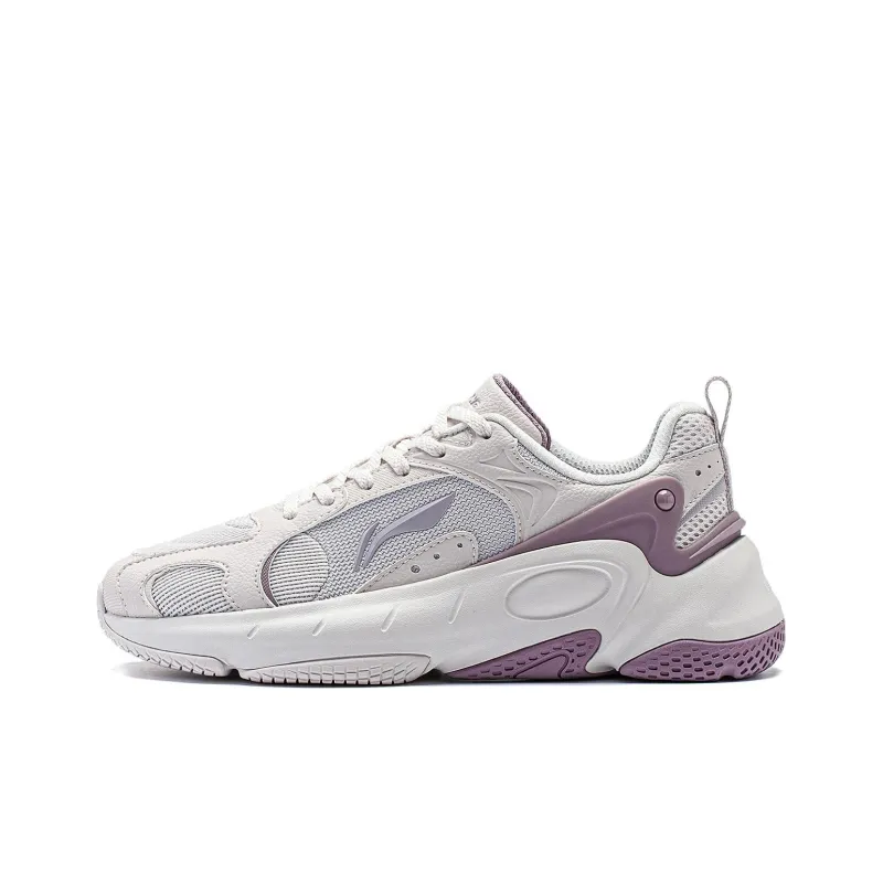 LiNing Low Top Casual Shoes Women's White Sand Gray-0