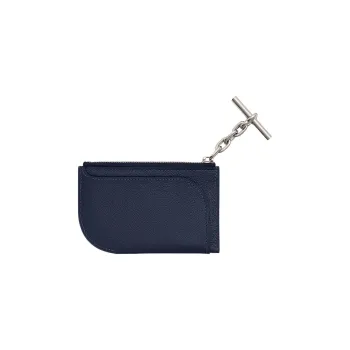HERMES Evercolor Calfskin Card Holder Women's 2Z Bleu Nuit Midnight Blue