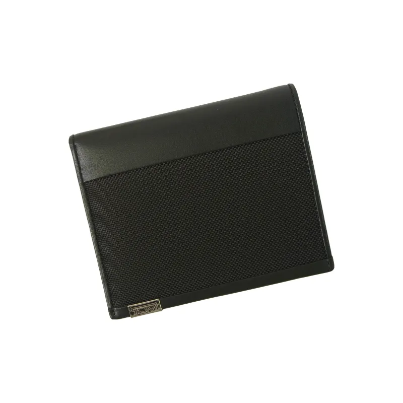 TUMI Leather Passport Case Card Holder Wallet Men's Black-2