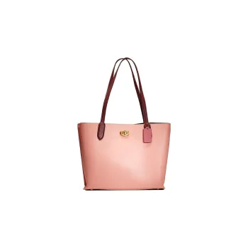 COACH Willow Pebbled Leather Tote Bag Shopping Bag Handbag Shoulder Bag Women's Candy Pink