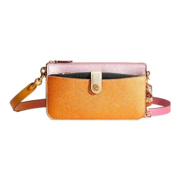 COACH Noa Pop Up Pebbled Leather Envelope Bag Crossbody Bag Shoulder Bag Women's Yellow