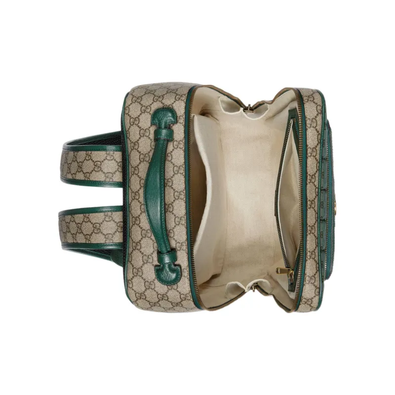 GUCCI Ophidia Canvas With Leather Trim Backpack Medium Size Women's Green-5