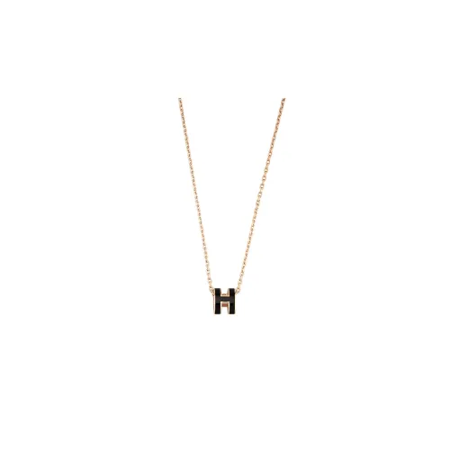 Hermes Mini Pop H Pendant Noir Necklaces Female