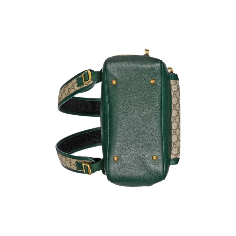 GUCCI Ophidia Canvas With Leather Trim Backpack Medium Size Women's Green-6