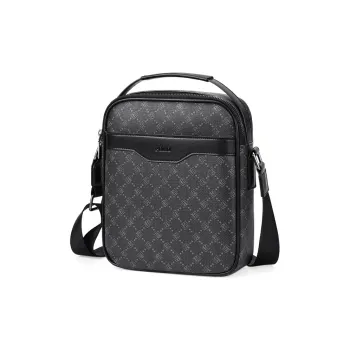 POLO PVC Shoulder Bag, Handbag Medium Size Men's Black