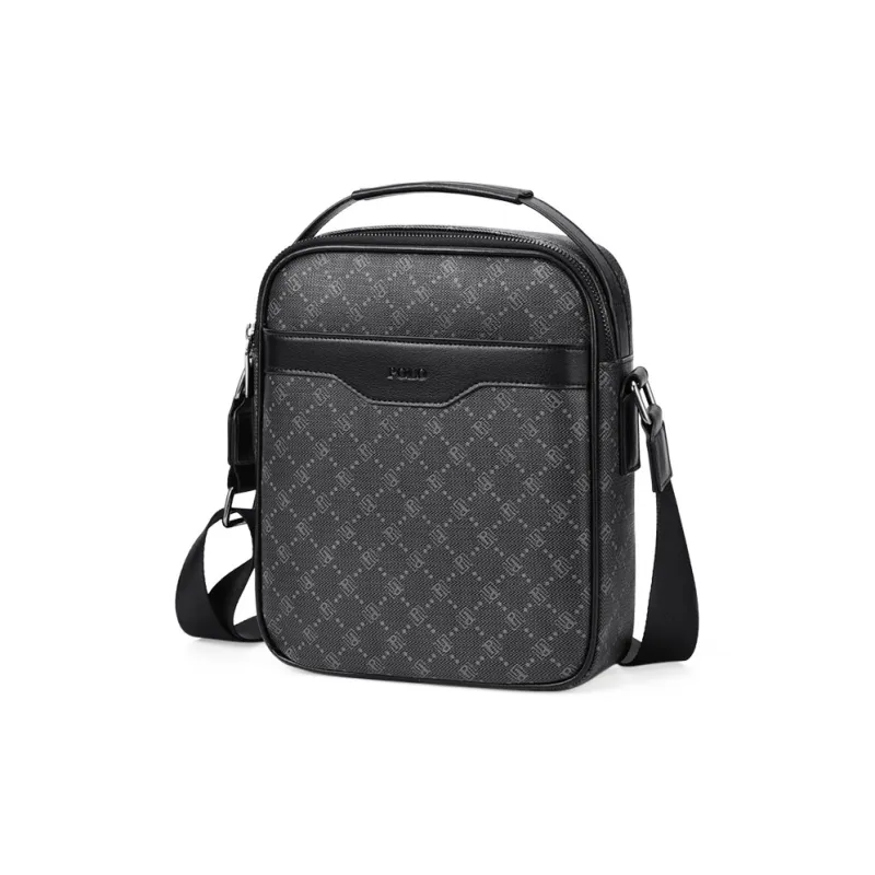 POLO PVC Shoulder Bag, Handbag Medium Size Men's Black-0