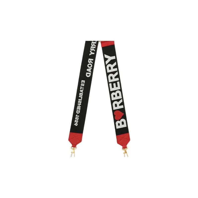 Burberry Horseferry Calfskin Embellishment Bag Straps Women's Black/Red-2