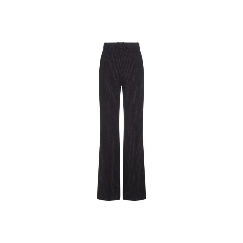 BALMAIN High Waist Lurex Striped Trousers-1