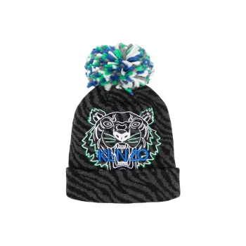 KENZO Kids Tiger Head-patch Pompom Beanie