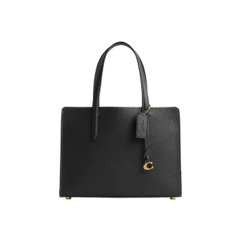 COACH Carter Pebbled Leather Tote Bag Shopping Bag Handbag Large Size Women's Black