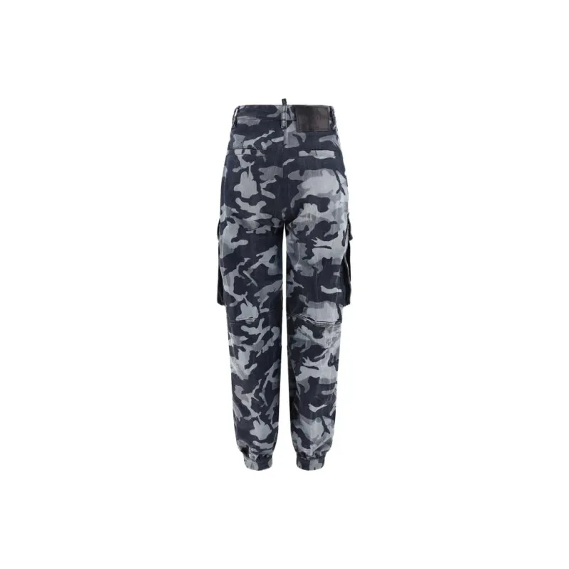 DSQUARED 2 Camouflage Print High Waist Tousers-1