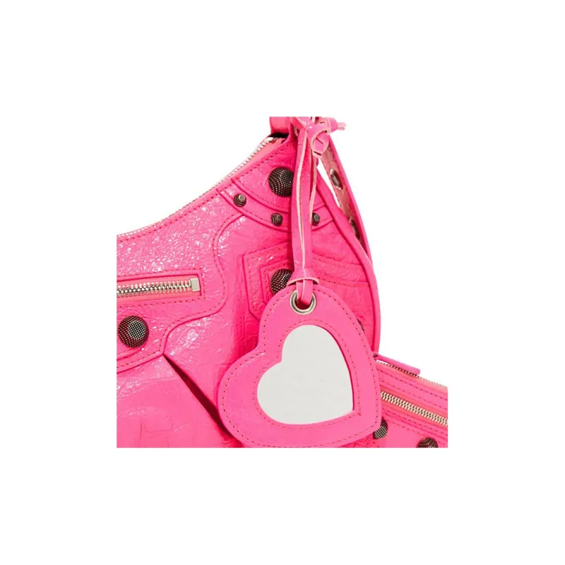 Balenciaga Le Cagole Leather Handbag, Shoulder Bag Women's Pink-3