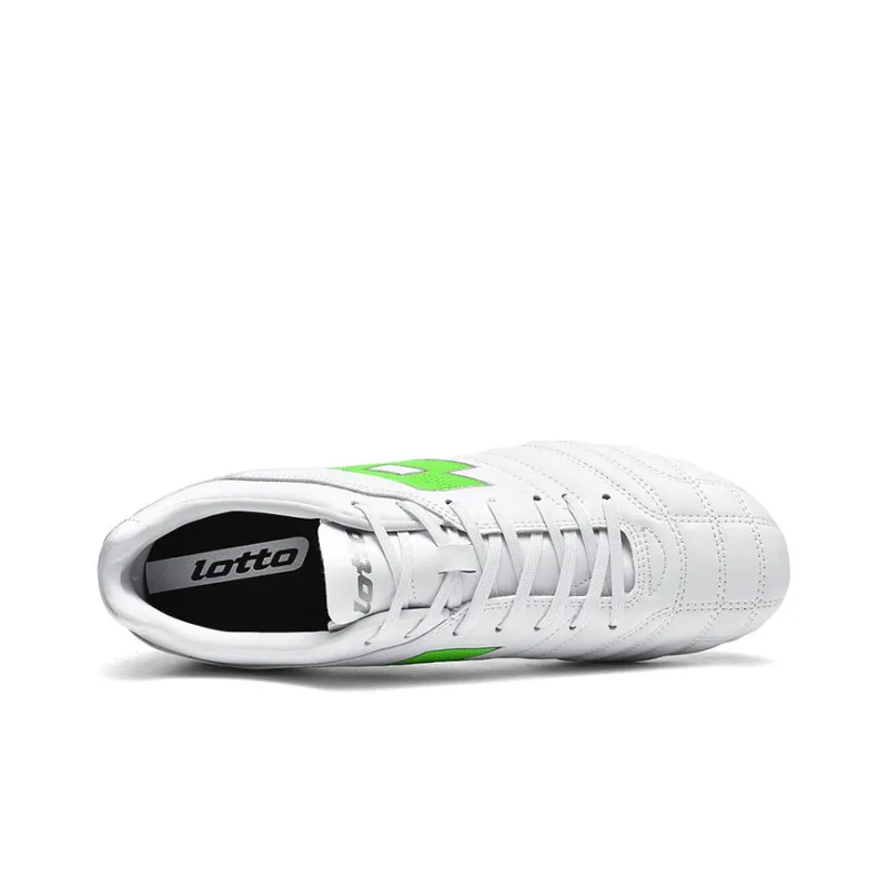 LOTTO FG Firm Ground Firm Ground Shock Absorbers With Slip Resistant Features Soccer Shoes Men's Black White-2
