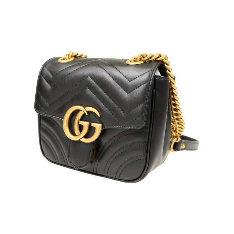 GUCCI Marmont Leather Crossbody Bag Shoulder Bag Women's Black-1