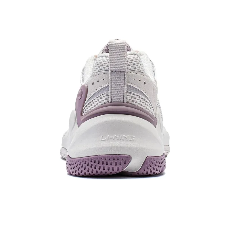 LiNing Low Top Casual Shoes Women's White Sand Gray-4