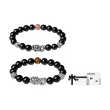 Silver-Chinese Auspicious Animal Beaded Bracelet-Couple's
