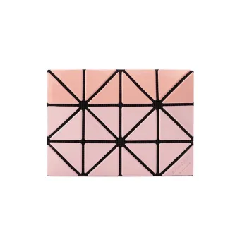 ISSEY MIYAKE Card Case Gloss Mi Polyester Card Holder Unisex Light Pink With Shallow Orange