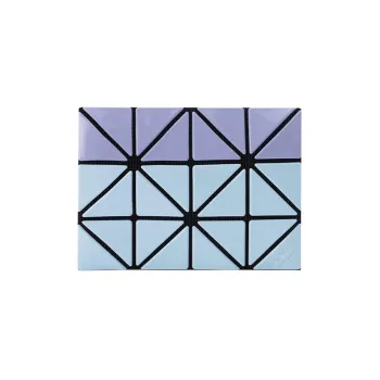 ISSEY MIYAKE Card Case Gloss Mi Polyester Card Holder Unisex Light Blue With Lavender Purple Accents