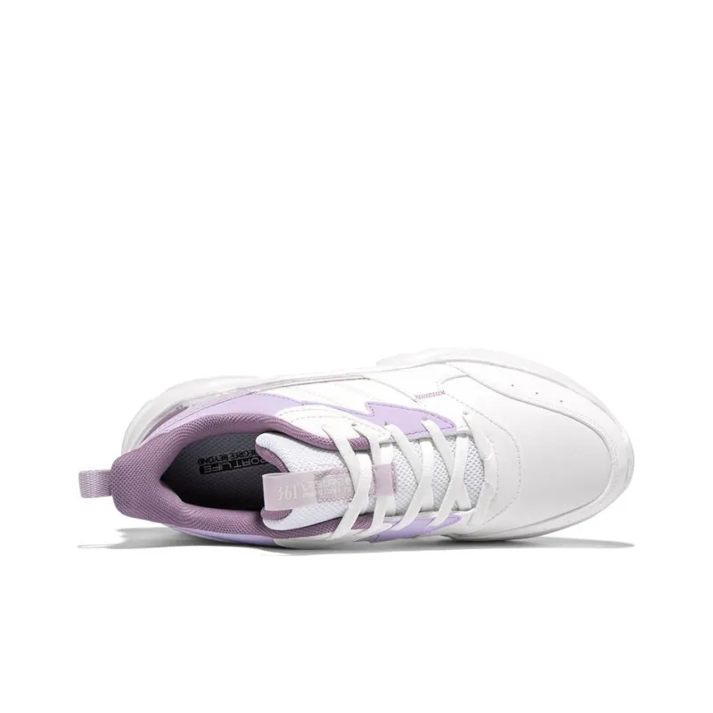 361° Breathable Water-Resistant Cushioning Low-Top Running Shoes Women's Purple White-1