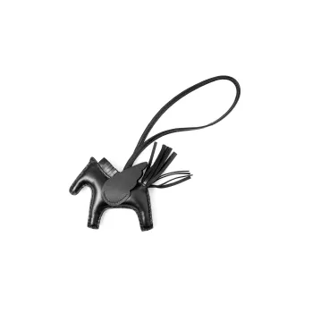 HERMES Cow Leather Pendants Unisex Black