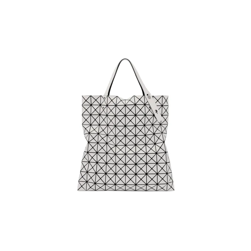 ISSEY MIYAKE Prism Artificial Leather Tote Bag, Shopping Bag, Handbag Unisex Light Gray-0