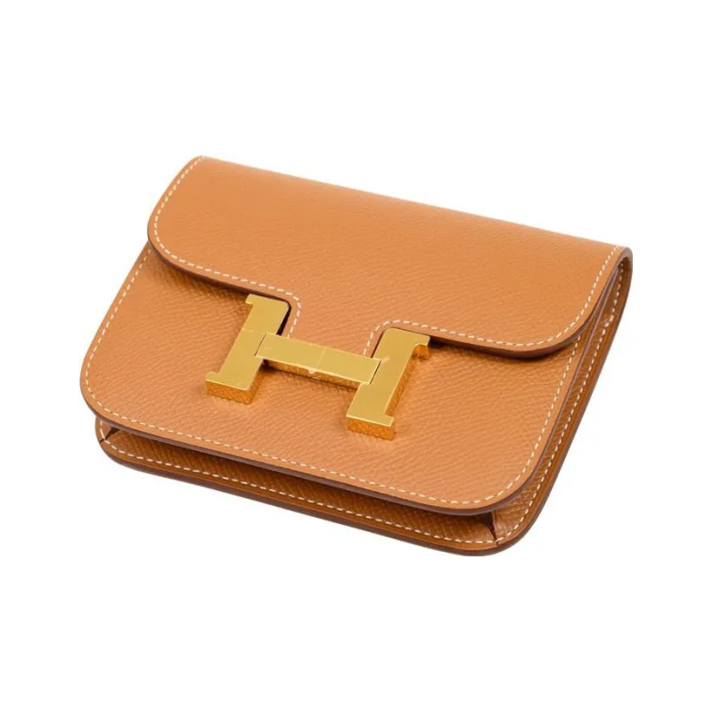 HERMES Constance Slim Epsom Calfskin Wallet Card Holder Fanny Pack Crossbody Bag Regular Women's 1H Toffee Toffee Color-3