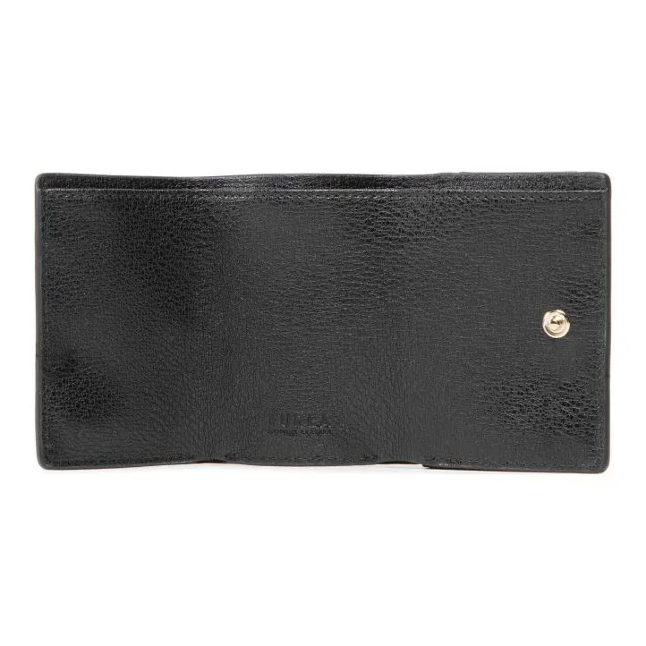 Furla Magnolia Leather Wallet Small Size Women's Black-2