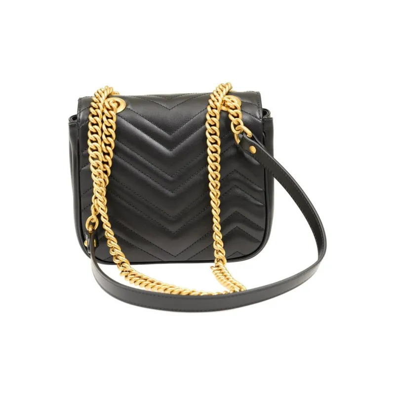 GUCCI Marmont Leather Crossbody Bag Shoulder Bag Women's Black-2