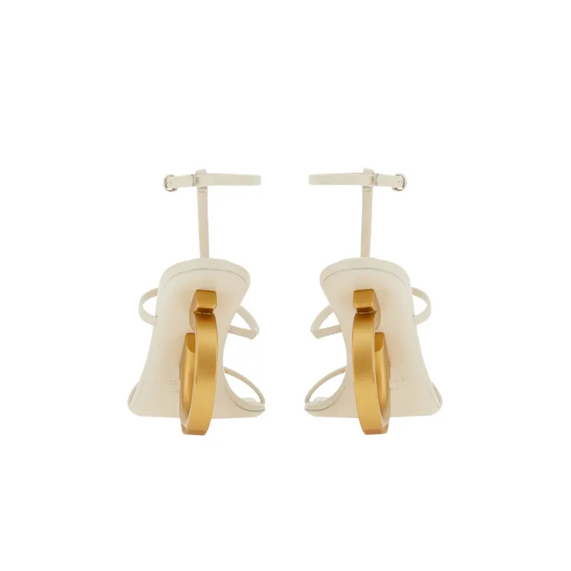 FERRAGAMO Elina One Strap Sandals 10.5cm Women's White-4