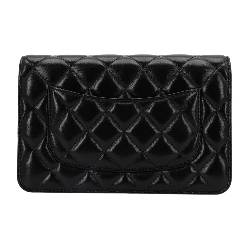 CHANEL Lambskin Shoulder Bag, Crossbody Bag, Wallet Women's Black-2