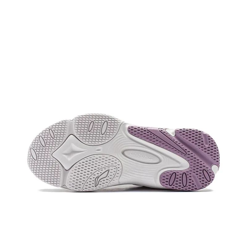 LiNing Low Top Casual Shoes Women's White Sand Gray-5