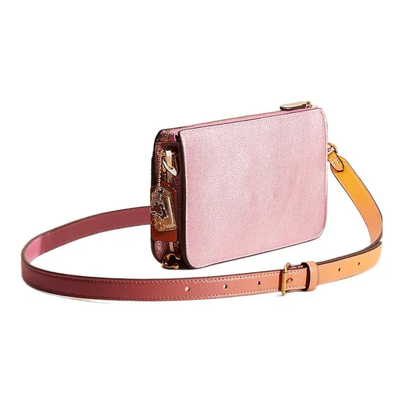 COACH Noa Pop Up Pebbled Leather Envelope Bag Crossbody Bag Shoulder Bag Women's Yellow-1