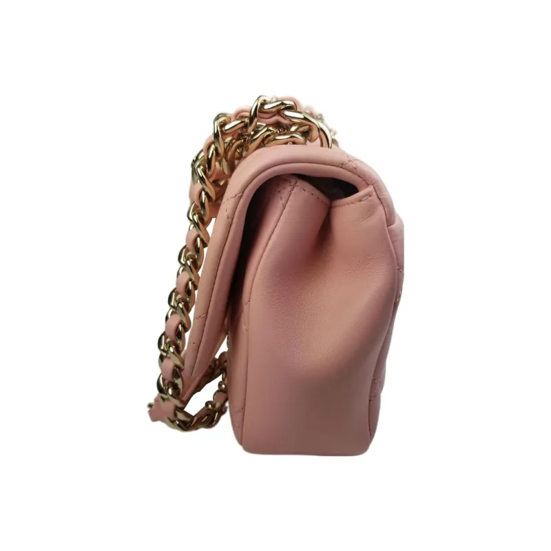 CHANEL 22C Spring Classic Flap CF Sheepskin Chain Bag, Handbag, Shoulder Bag, Crossbody Bag Trumpets Women's Pink-1