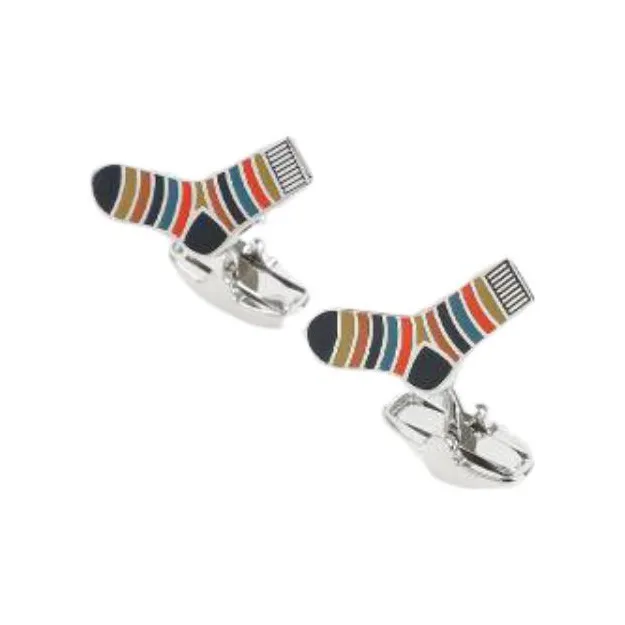 Paul Smith 'Artist Stripe' Sock shape Cufflinks-1