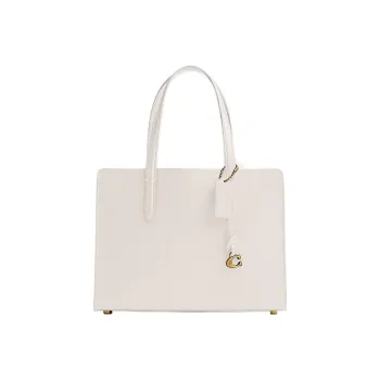 COACH Carter Pebbled Leather Tote Bag, Shopping Bag, Handbag Large Size Women's White