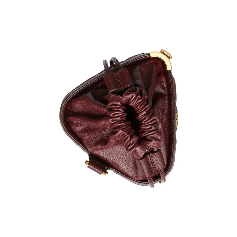 GUCCI Canvas With Leather Trim Bucket Bag, Handbag, Shoulder Bag, Crossbody Bag Mini Women's Burgundy-6