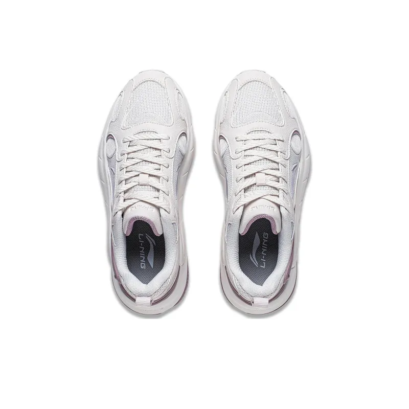 LiNing Low Top Casual Shoes Women's White Sand Gray-3