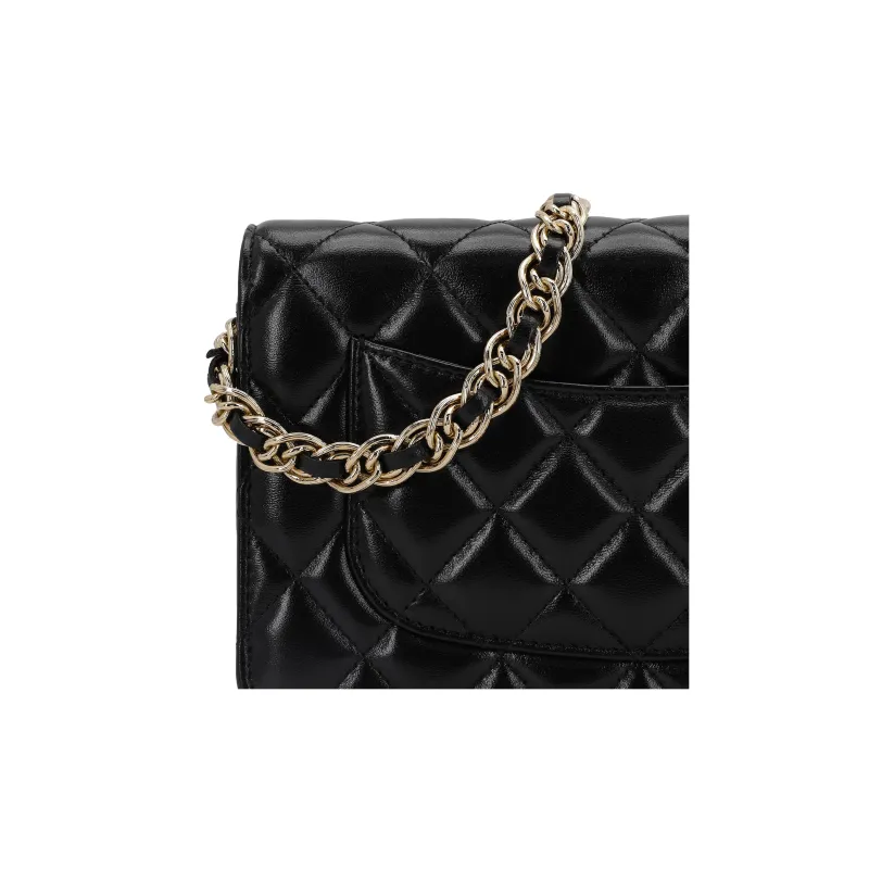 CHANEL Lambskin Shoulder Bag, Crossbody Bag, Wallet Women's Black-4