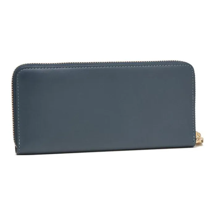 COACH Accordion Zip Cow Leather Wallet Small Size Women's Dark Blue-3