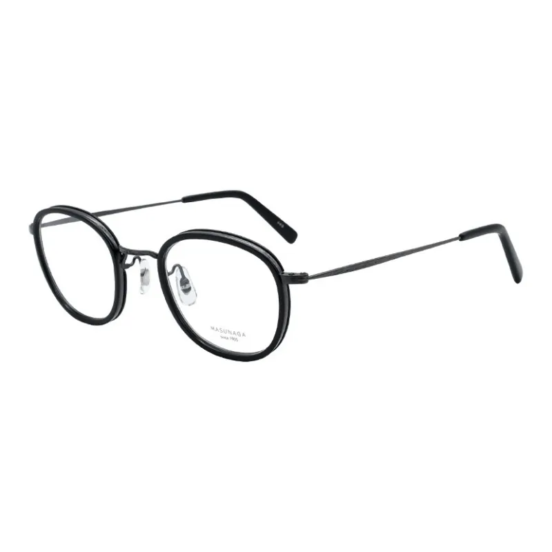 MASUNAGA Plate Frame With Titanium Plate And Titanium Alloy Round Optical Glasses Unisex-0