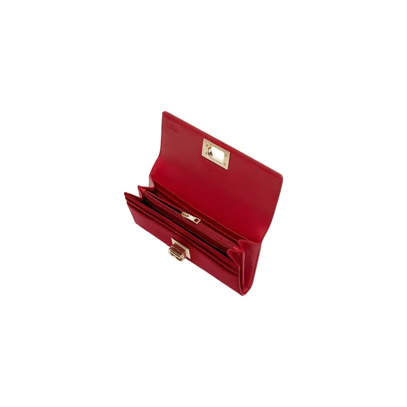 Furla 1927 Collection Grained Leather Wallet Women's Deep Red-2
