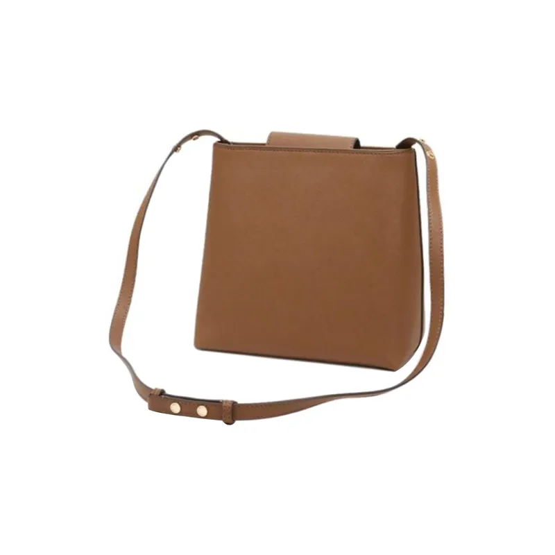 TORY BURCH Emerson Leather Bucket Bag, Shoulder Bag, Crossbody Bag Tubas Women's Brown-3