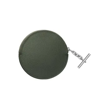 HERMES Barenia Faubourg Calfskin Coin Purse Women's C6Vert De Gris Gray Green