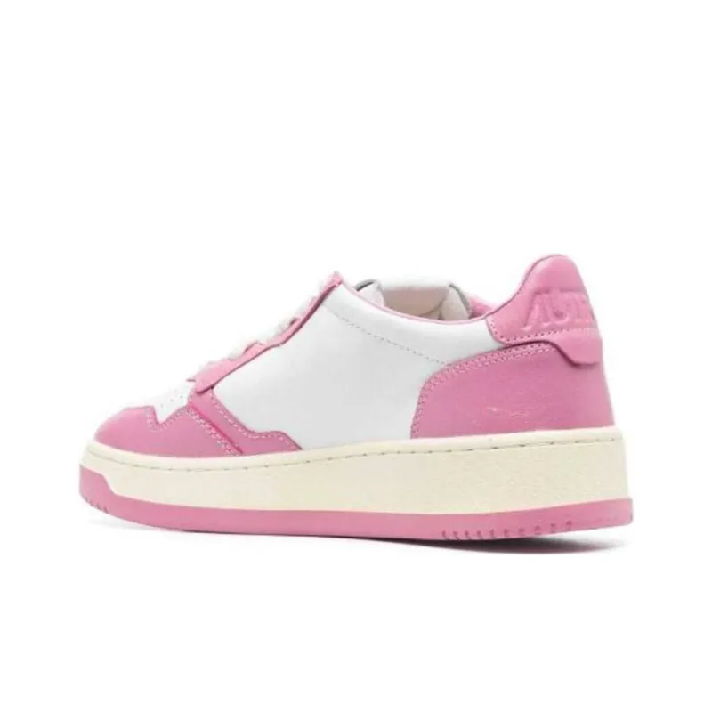 AUTRY Medalist Leather Low White Mauve Women's-3