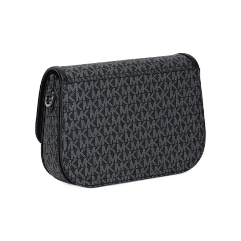 MICHAEL KORS PARKER PVC Messenger Bag Handbag Shoulder Bag Medium Size Women's Black & Gray-4