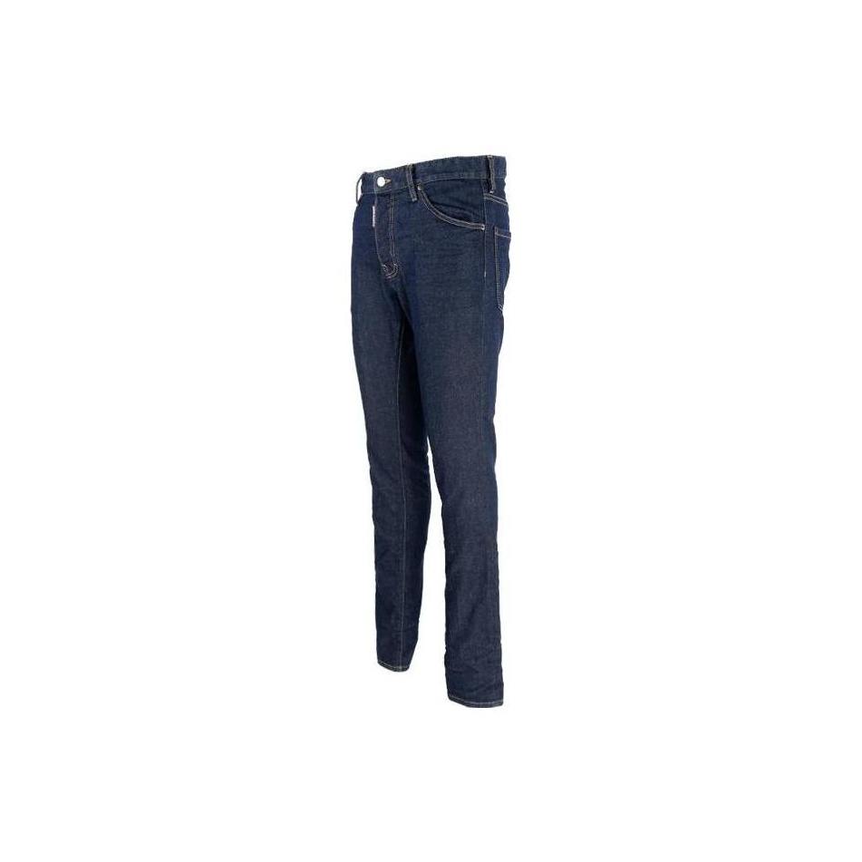 DSQUARED 2 Logo Patch Distressed Straight Leg Jeans - POIZON