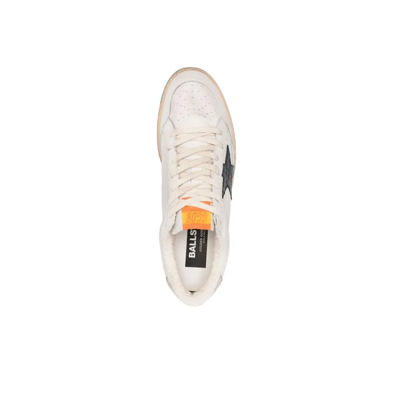 Golden Goose Low Top Skateboard Shoes Men's White Black Vintage Version-4