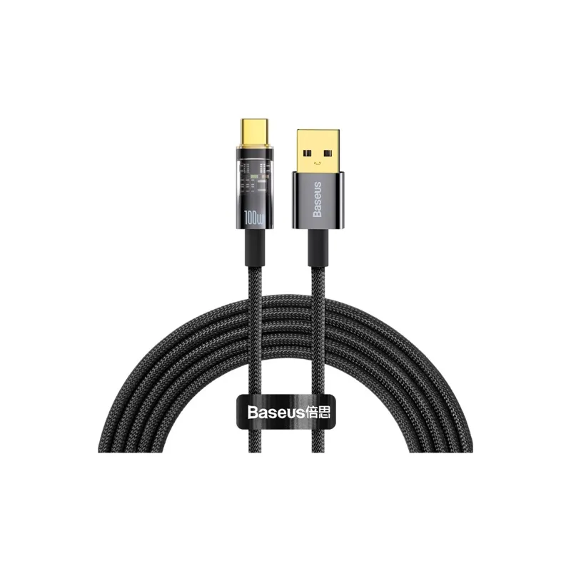 Baseus Type C To Type C USB A Explorer Collection Smart Power Bank Fast Charging Cable 100W 1/2 Meter Length-9