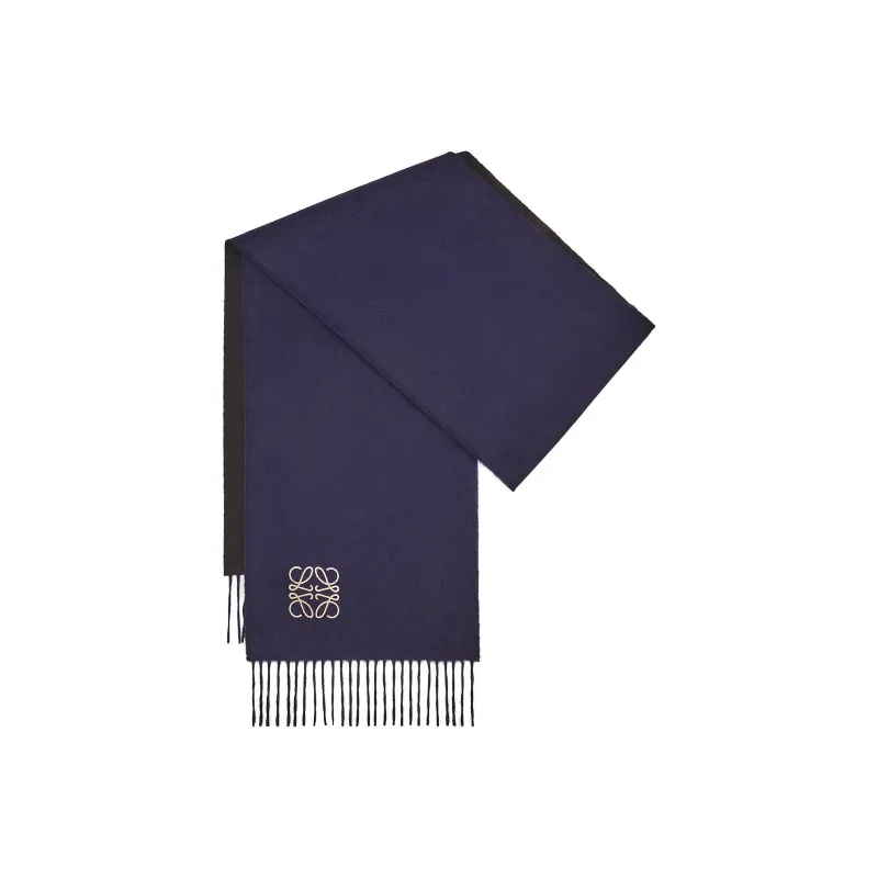 LOEWE Knit Scarves Women's Blue/Black-0