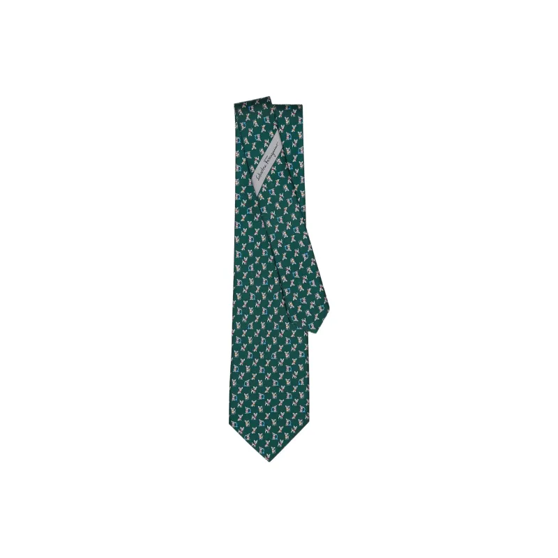 Ferragamo Bulldog Print Tie-1